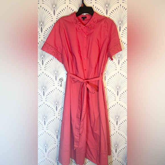Talbots Coral Button-Down Midi Dress women’s size 16W - Picture 4 of 5